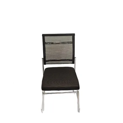 Cross-border Export Ergonomic Breathable Mesh Office Chair No Armrests No Headrest Chrome Base Stationary Movement Modern Simple