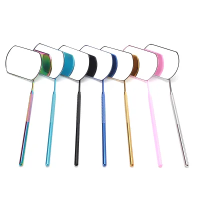 Wholesale Stainless Steel Grafted Eyelash Inspection Mirror Grafted Eyelashes Detachable Square Multi-color Anti-Warping Check
