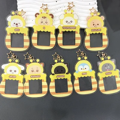 Wholesale Kpop the BOYZ Honey Bee Photocard Holder, Cute Acrylic Idol Photo Card Keychain for Kpop Fans