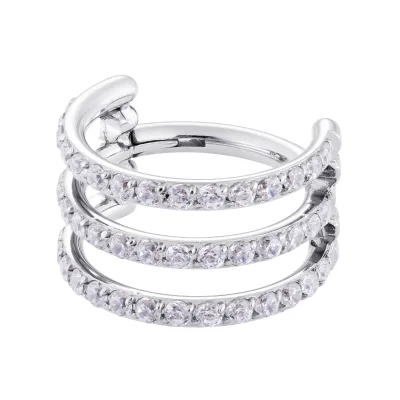 Eternal Metal ASTM F136 Titanium Triple Hoops with CNC Set CZ Side Facing Hinged Segment Clicker