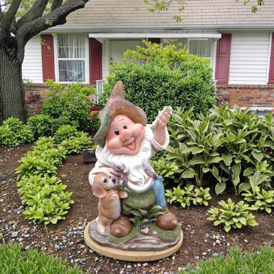 16.5 Inch Funny Garden Gnome Resin Manufacturer Ornament