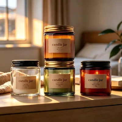 Wholesale 120ml Amber clear Glass Candle Jar Container for Soy Wax Candle Making Home Fragrance Scented Candle Packaging