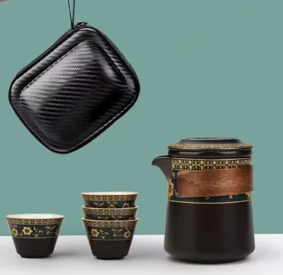 Travel Tea Set Small Set Ceramic Household Portable Party Gift Storage Kung Fu Tea Set Living Room Meeting Guests to Make Tea