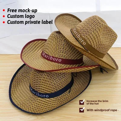 2026 New Product Universal Wide Brimmed Summer Beach Sun Protective Breathable Panama Personalized Straw Hats with Custom logo