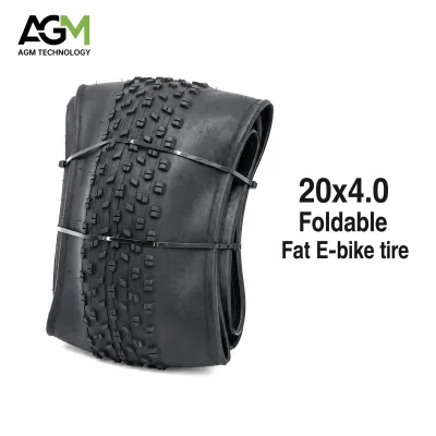 20x4.0 Fat Tire Tube Puncture Resistant Clincher Tire Set for Folding/E-Bike Mountain Bike Synthetic Rubber Directional Tread