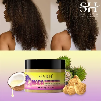 Organic Maca Powder Essence Repairing Hair Cream Hair Treatment Oil Pure Maca Collagen Care Hair Growth Butter for Black Women