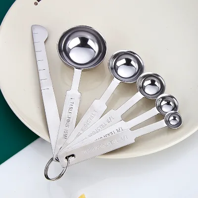 Double-Ended Stackable Measuring Cups Stainless Steel Measurement Spoons with Leveler