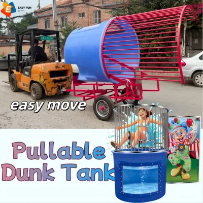 Professional Water Park Attractive Dunk a Buddy Easy Move Trailer Mounted dunk tank Booth with Foldable Fabric