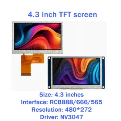 Hentet New 4.3 Inch Display LCD Screen TFT Display 480x272 Capacitive Touchscreen