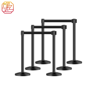 Column with Telescopic Band, Carbon Steel Black Column, with Sand-filled Bottom Base