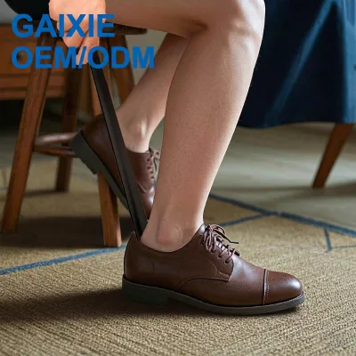 Gaixie Customized Logo Stainless Steel Shoe Horns for Home Use Metal Shoe Horn Set of 2 Pack Boot Shoehorn Shoe Helper Tool