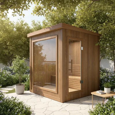 Triunity Sauna Custom Made Modern Design Outdoor Garden Sauna Room 2-4 Persons Infrared Dry Sauna