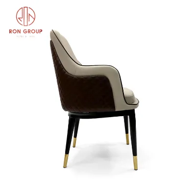PU Leather Stackable Classic Luxury Stainless Steel Frame Dining Chairs for Hotel & Villa Use