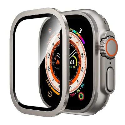 Chungming Scratch Resistant Tempered Glass Alloy Frame Screen Protector Protective Film for Apple Watch Ultra 2 49mm