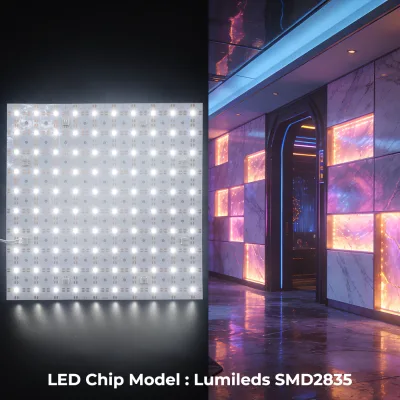 DC 24V 12W SMD2835 LED SHEET High-gloss square Design, Perfectly Suited for Modern Interior Decoration IP20/IP54 CRI>90