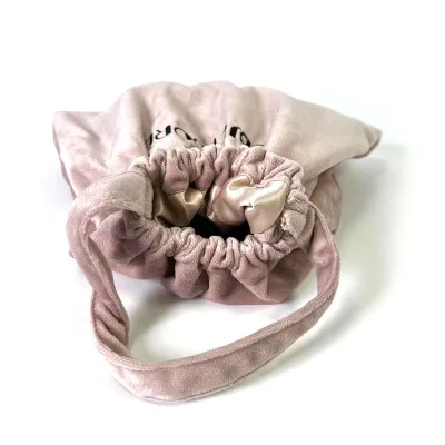 Recyclable Custom Logo Printed Velvet Drawstring Gift Candle Packaging Bag