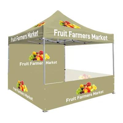 Custom Printed 3x3 Hexagonal Outdoor Pop Tent Trade Show Waterproof Anti-Rust Aluminum Frame Sidewall Option Exhibition Canopy