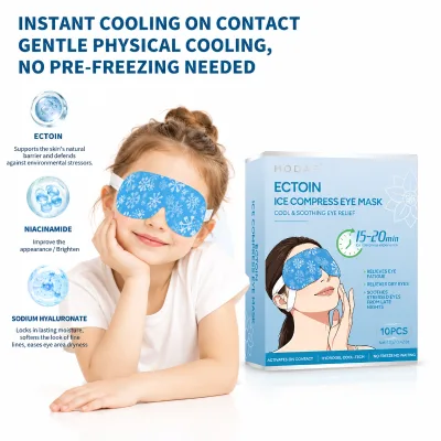 Individually Wrapped 7 Pcs Box Summer Cooling Disposable Non-woven Cooling Eye Mask for Office Worker Eye Fatigue Relief Care
