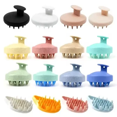 Customize logo and Box Silicone Hair Scalp Scrubber with Soft Bristles TPE Scalp Hair Massage Shampoo Brush for Shower for Women