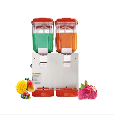 Auto Industrial Buffet Used Hotel Acrylic Plastic Refrigerated Hot and Cold Drink Beverage Juice Jar Dispenser Machine Set China
