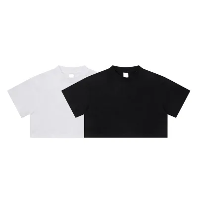 High Quality Womens T-Shirts Crop-Top 100% Cotton Oversized Boxy Cropped T Shirt Graphic Crop Top Women Tshirt