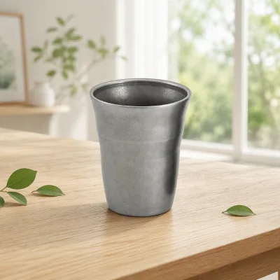 Industrial SUS304 Stainless Steel Mug 260ml Vintage Metal Coffee Cup Anti Slip Curved Water Tumbler Suitable for Coffee Tea Milk