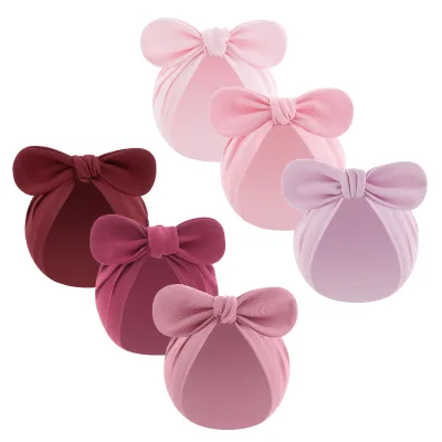 New Children's Solid Color Cotton Rabbit Ear Hooded Hat for Babies Four Seasons Use