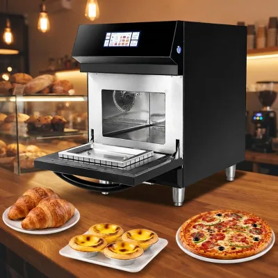 Intelligent 1024-menu Microwave Hot air Heating Cafe High Speed Oven with Oil Fume Adsorption.