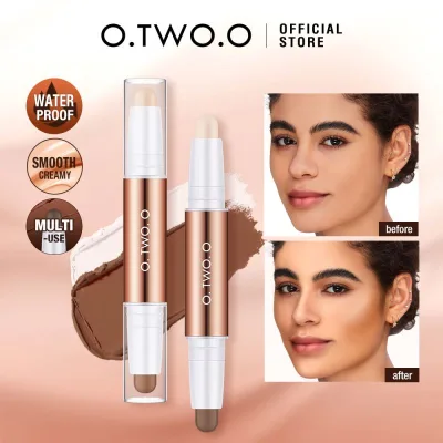 O.TWO. O 2 in 1 Brighten Repair Stick Waterproof Bronzer  Highlighter Stick Easy to Push Away Good Ductility Concealer Stick