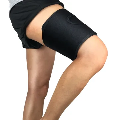 Custom logo Neoprene Black Thigh Support Sleeve Brace for Thigh Trimmer