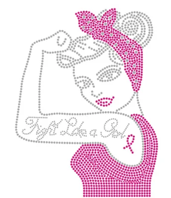 Afro Girl Rhinestone Hotfix Transfer Motif Custom Transfers for Lady