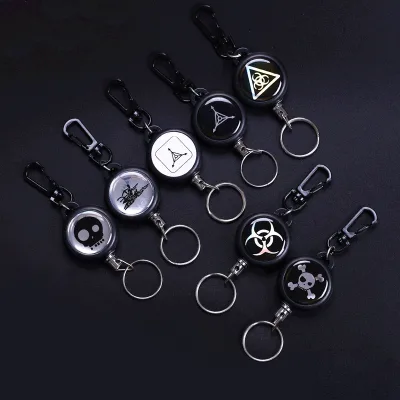 High Quality Outdoor Anti-Lost Easy Pull Retractable Metal Badge Reel with Carabiner Key Ring