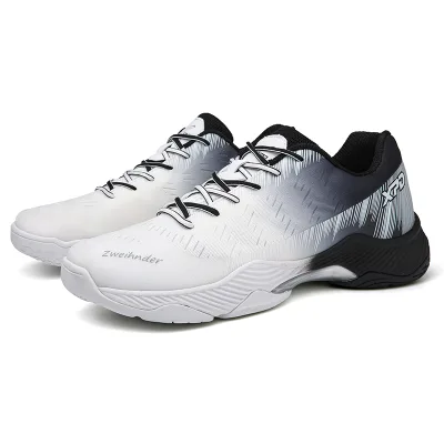 New Design Microfiber Leather Upper Men's and Women's Sports Tennis Shoes Breathable Non slip Badminton Shoes