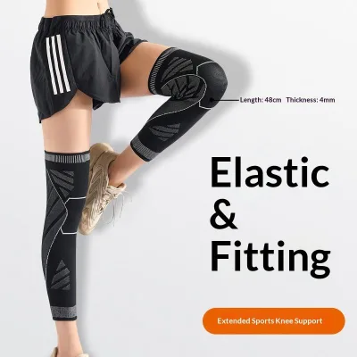 Wholesale High Elastic Long Leg Calf Compression Knee Sleeve Long Knee Support Leg Sleeves