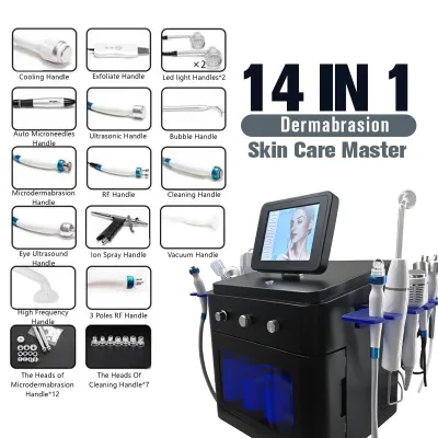 14 in 1 Portable Oxygen Facial Machine Bubble Skin Tightening Whitening Oxygenation Jet Peel Facial Machine