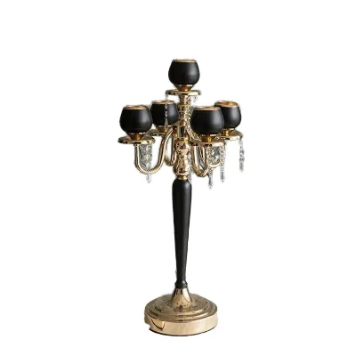 Antique Minimalist Brass Long Stemmed Tapered Candle Holder Stick Set Decorative Gold Candlestick Holder for Christmas