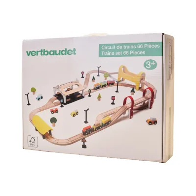 Unisex Wooden Train Track Town Transport Collection Set Educational Toy Model Gift for 2 to 4 Years Boy Girl Baby