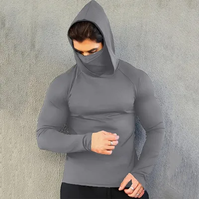 Men's Sports Quick Drying Hoodie Is Suitable for Running, Gym, Cycling, and Is Breathable