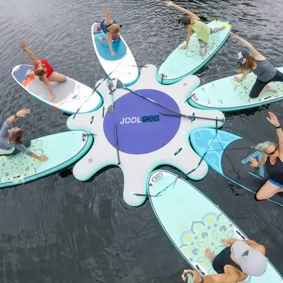 Jooloog Water Sports Aquatic Fitness Yoga Mat Portable Inflatable Surf Platform Station SUP Yoga Dock for Sports