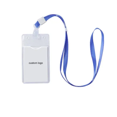 Custom Logo Printed Clear Soft Pvc Waterproof Id Card Holders Business Student Exhibition Id Card Name Badge Holder