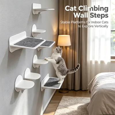 Stylish Floating Cat Perch With Soft Felt Pad Easy Install Living Room Decor Pet Activity Center For Apartment Or Home Interior