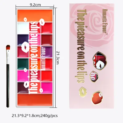 20 Shades Cream Lip Gloss Palette Multi Tone Matte Lip Gloss Hydrating Non Drying Long Last Transfer Resistant Lip Color Gloss