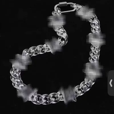 Custom Acrylic Transparent Cross Necklace Big Pendant clear Link Chain