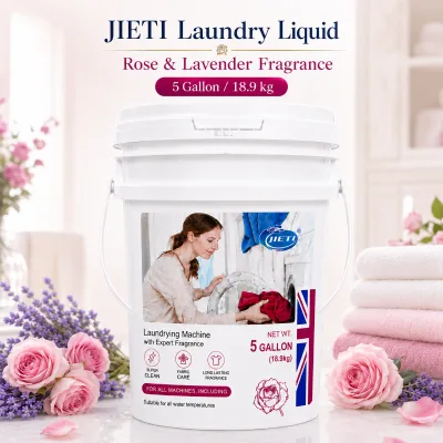 Commercial 18.9kg Liquid Laundry Detergent Gentle Fabric Care Rose Lavender Scent for Hotel Laundry Room and Household Use OEM