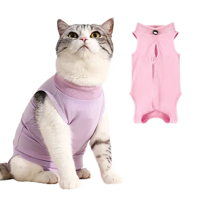 Cat Recovery Suit for Abdominal Wounds or Skin Diseases After Surgery Recovery Suits Vest for Cats Dogs Puppy Kitten Pet