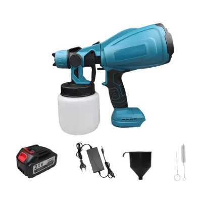 KTA DIY Grade Universal Motor Cordless Airless Battery-Powered Lithium Battery Spray Paint Gun 1.5mm Nozzle 800ml Cup 24V