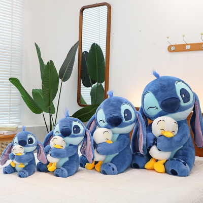 New Design Cute Stitch With White Duck Plush Toy Cartoon Large Size Lilo and Stitch Stuffed Plush Pillow Doll