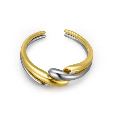 925 Sterling Silver Double Layer Stacking Wave Twist Ring Shaped Removable Open Adjustable Rings Irregular Water Ripple Ring