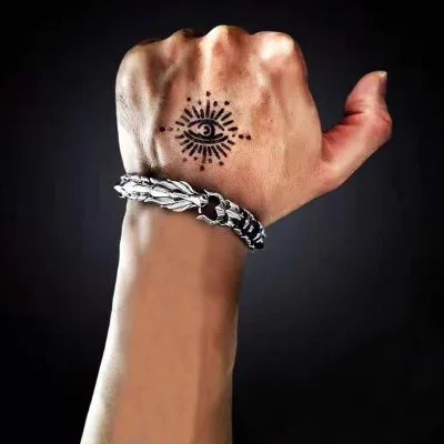 Cross-border Popular European American Retro Dragon Head Multi-color Electroplated Alloy Punk Hip-hop Men's Bracelet