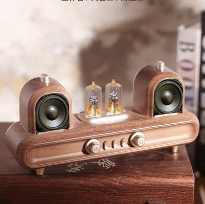 Customized Vintage with mood light Traditional wooden Tabletop Bluetooth speaker